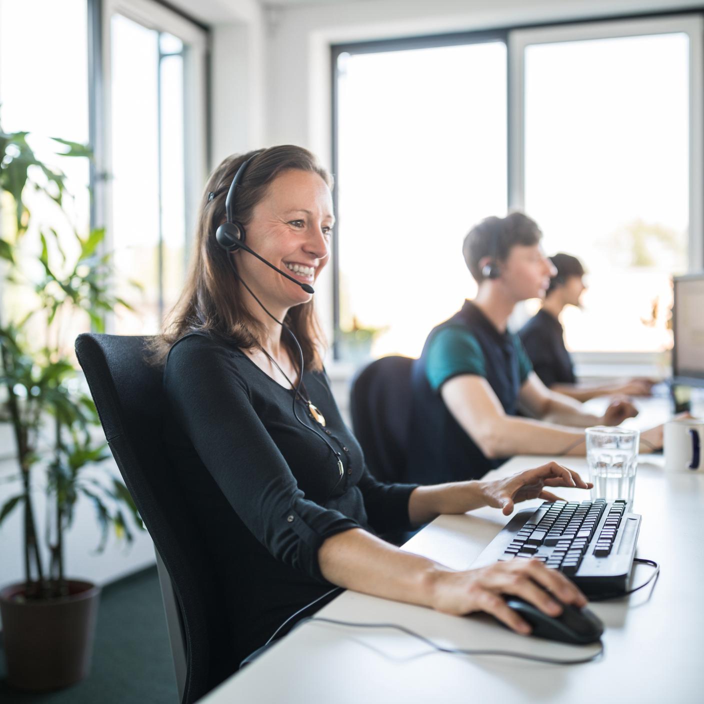 Smiling female customer service