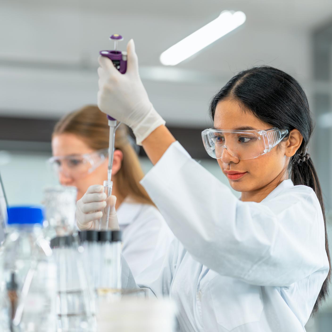 Doctor using test tube 