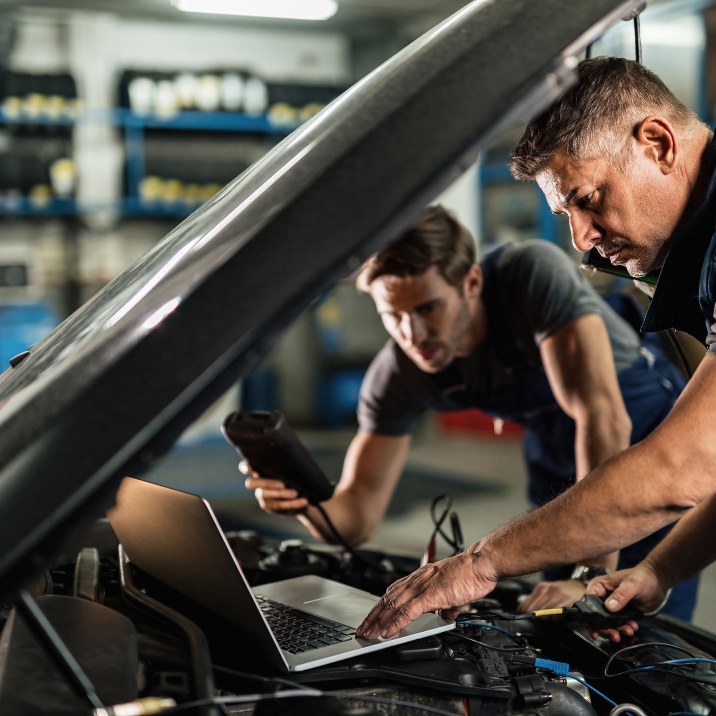 Car being fixed