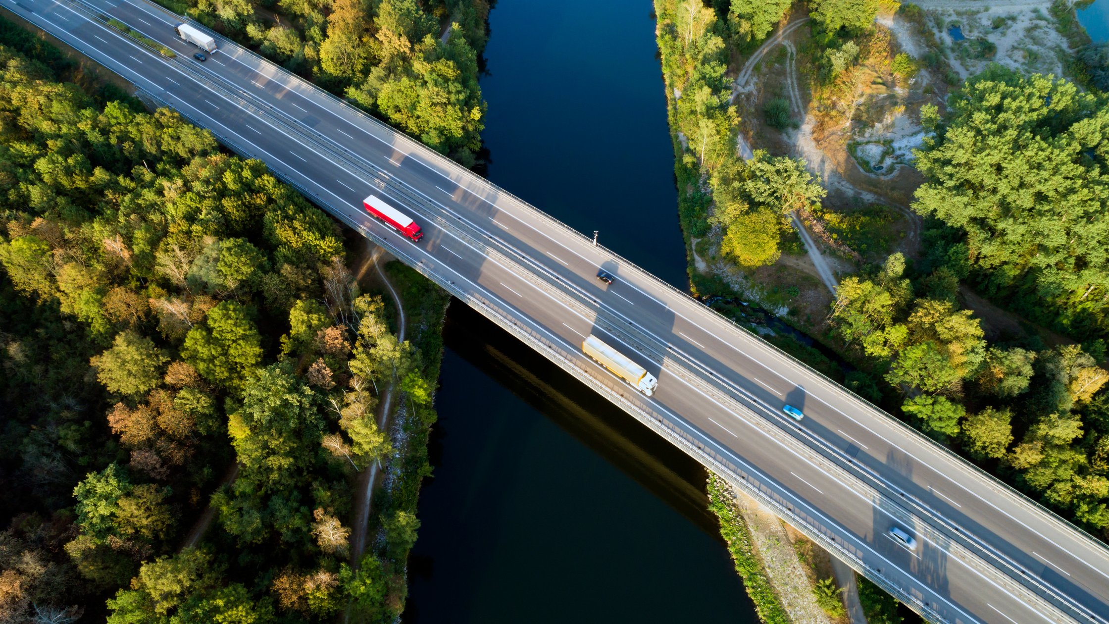 Cars on bridge 